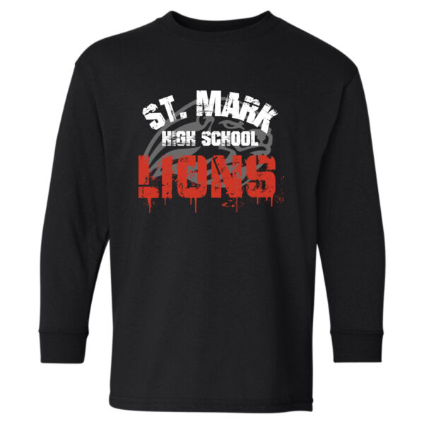 Gildan Youth Distressed Printed Long Sleeve Thumbnail