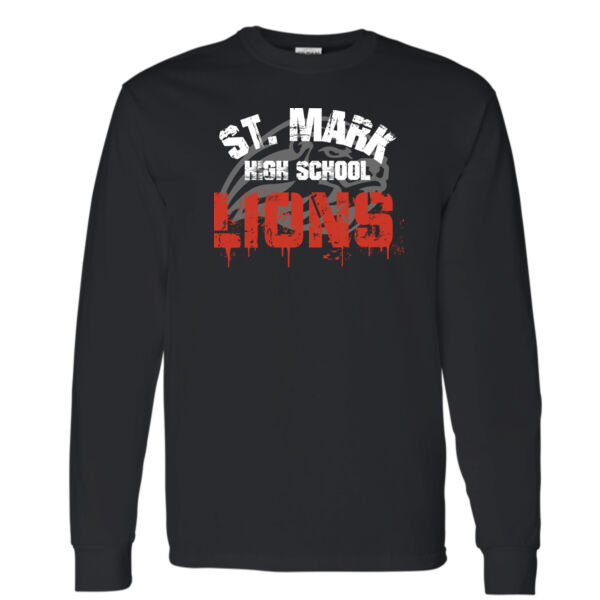 Gildan Unisex Distressed Printed Long Sleeve Thumbnail