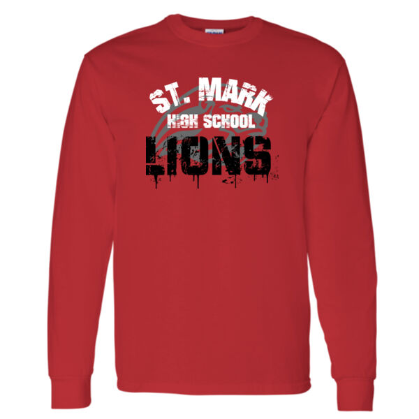 Gildan Unisex Distressed Printed Long Sleeve Thumbnail