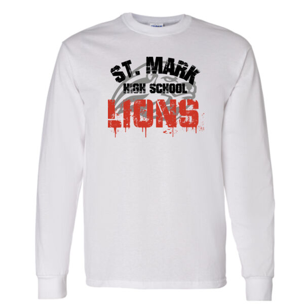 Gildan Unisex Distressed Printed Long Sleeve Thumbnail